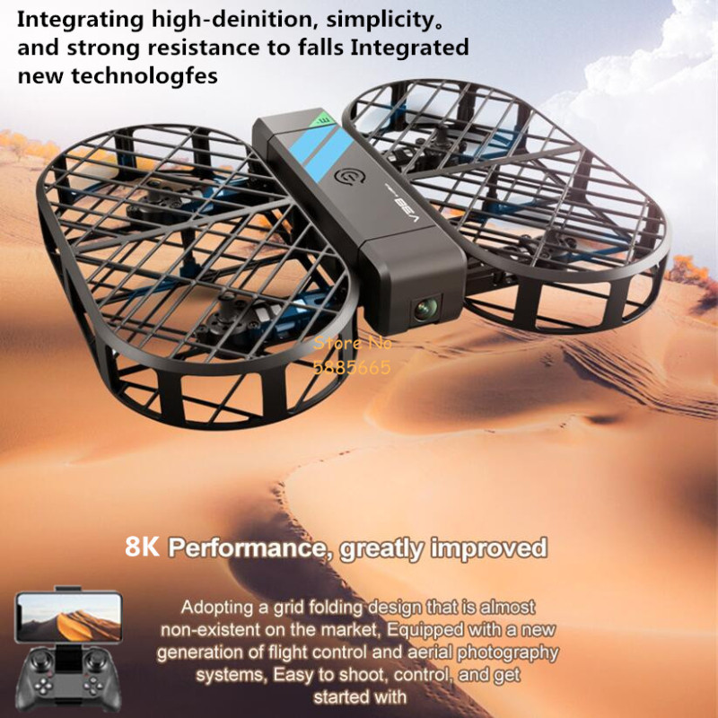Rc Helicopter Mini - 8K HD Camera 360° Protection Optical