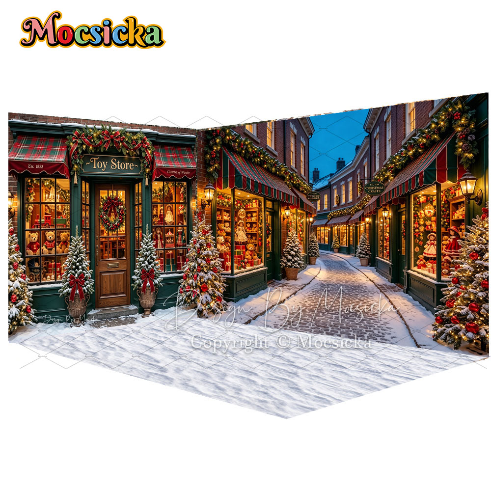 Kids Toys In Store - Mocsicka Christmas Toy Store Street Corner