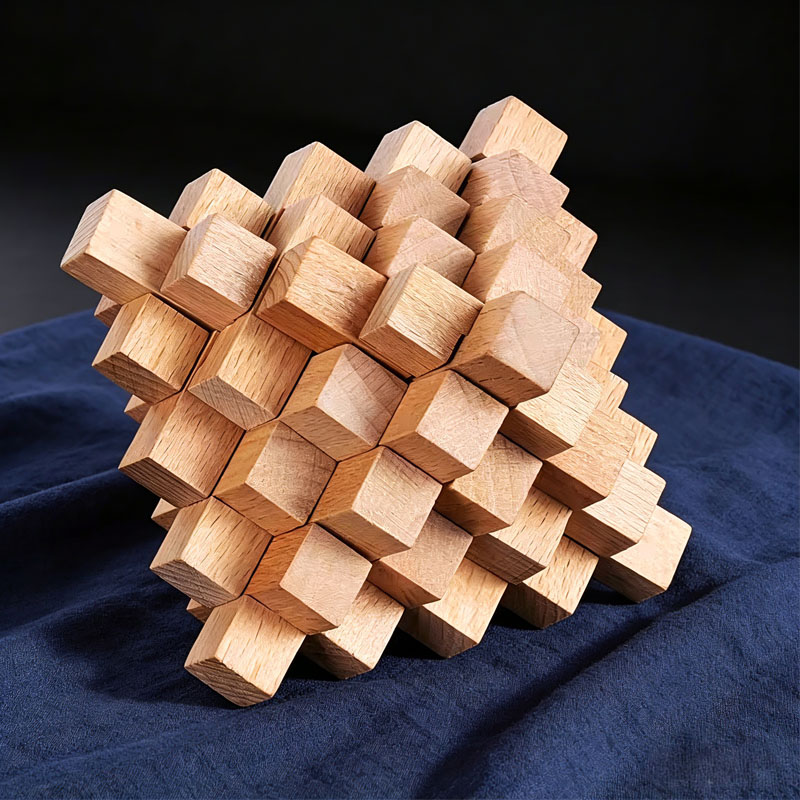 Wooden Puzzle Kids - Difficult LuBan Lock Pineapple Shaped Wooden