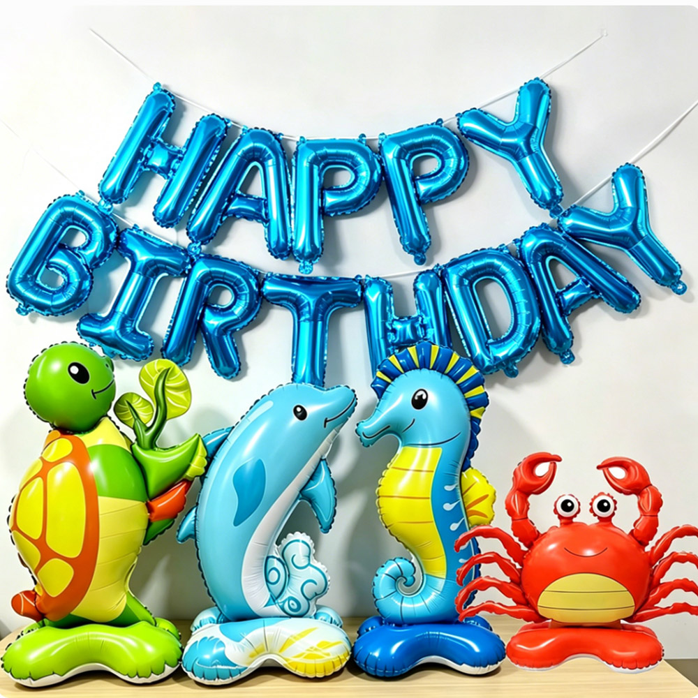 Water Balloon Set - Ocean Animal Standing Foil Balloons Set