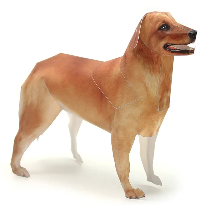 Kids Toys Dog - Golden Retriever Dog Paper Model Realistic