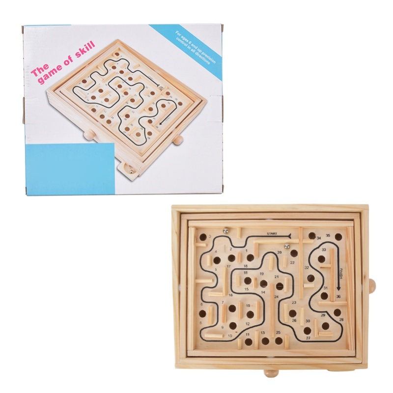 Wooden Puzzle Kids - Adult Kid Wooden Educational Maze Brain